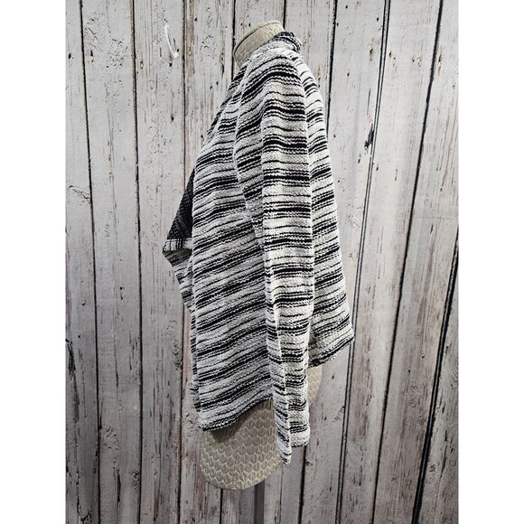 ALK Women's M Eddie Bauer Black‎ & White Open Drape Front Cardigan Sweater EUC! - Picture 6 of 8